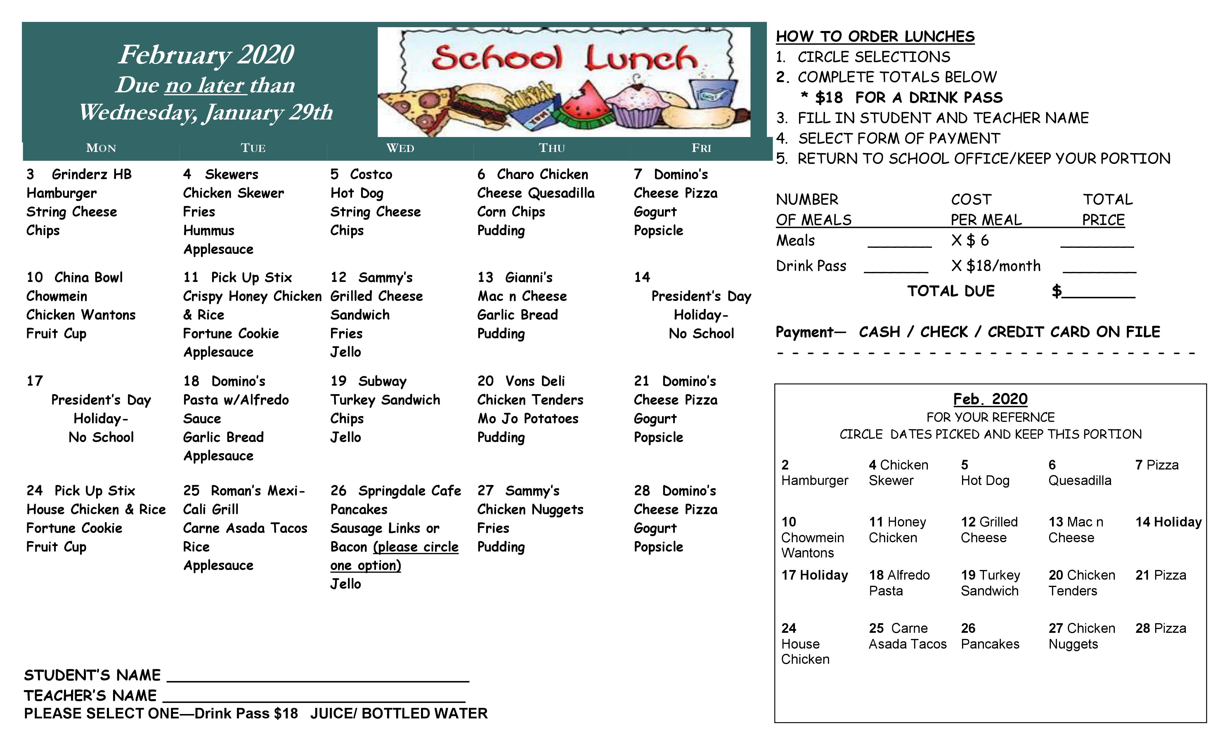 Lunch Menu - Carden Conservatory